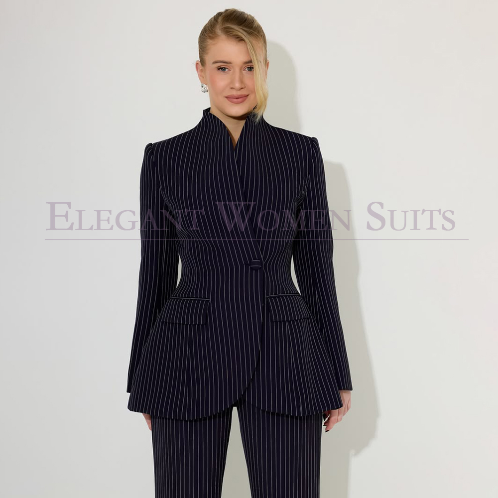 Men Formal Wear All Black - Siyah Çizgili Erkek Takım Elbise Resmi