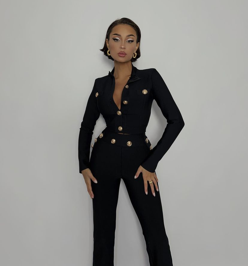 Men Formal Wear All Black - Yeni Sonbahar Tarzı Siyah Renk Kadın
