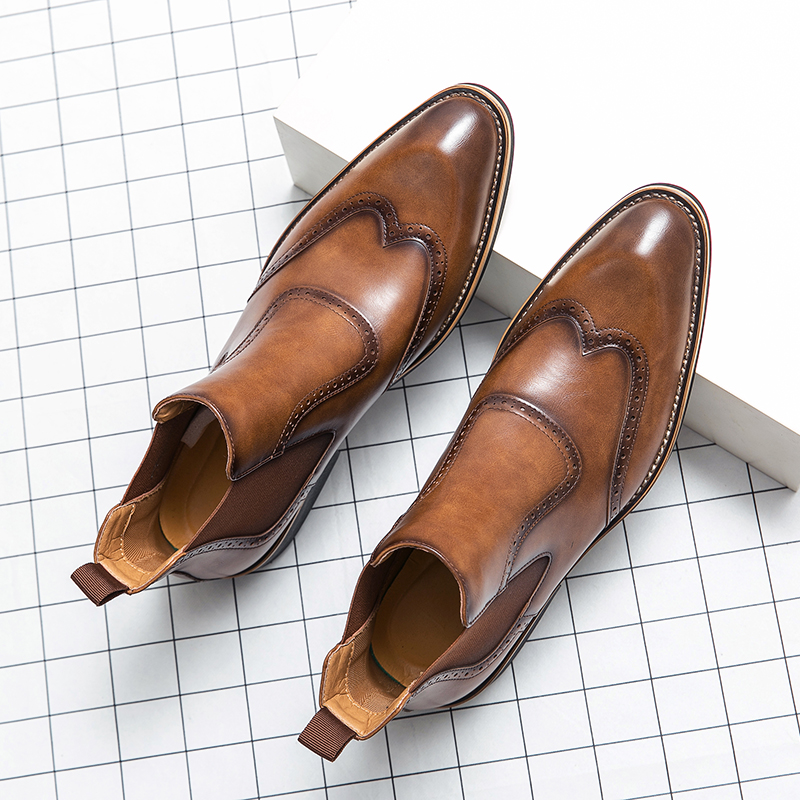 Men Formal Wear With Boots - İngiliz tarzı erkek moda chelsea çizmeler