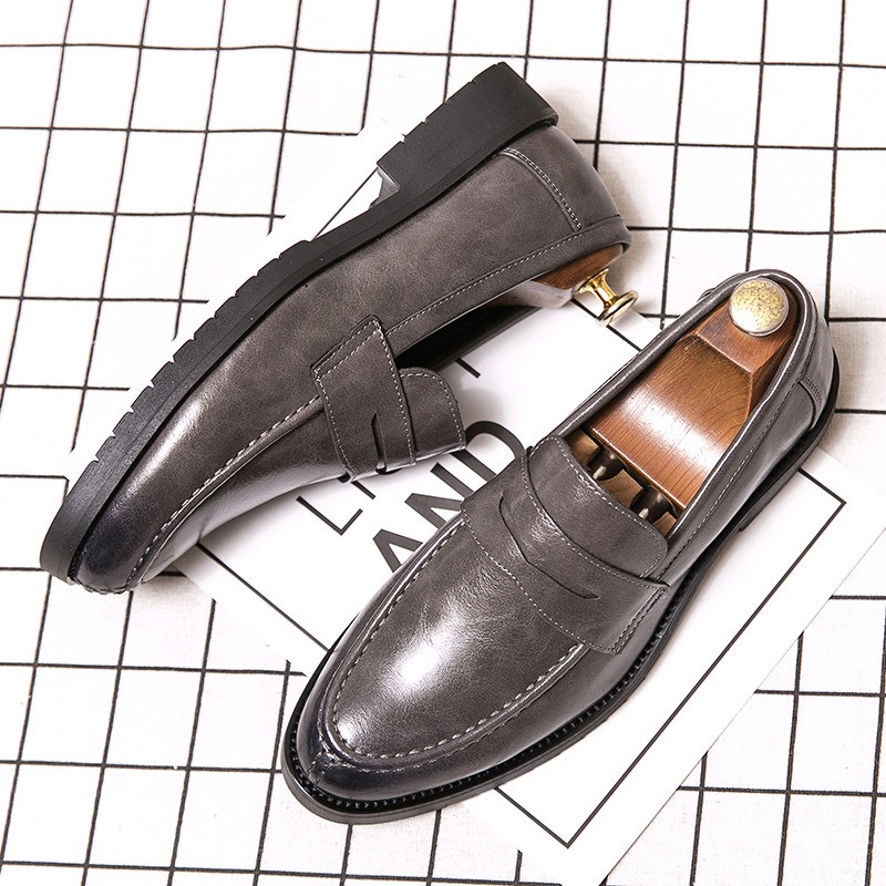 Formal Men Daily Wear Footwear - Erkek Vintage Suni Deri Penny Loafer'lar,