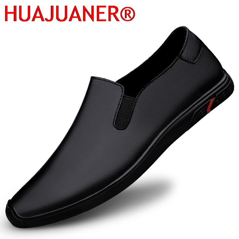 Men Formal Wear All Black - Hakiki Deri Ayakkabı erkek Loafer'lar Lüks