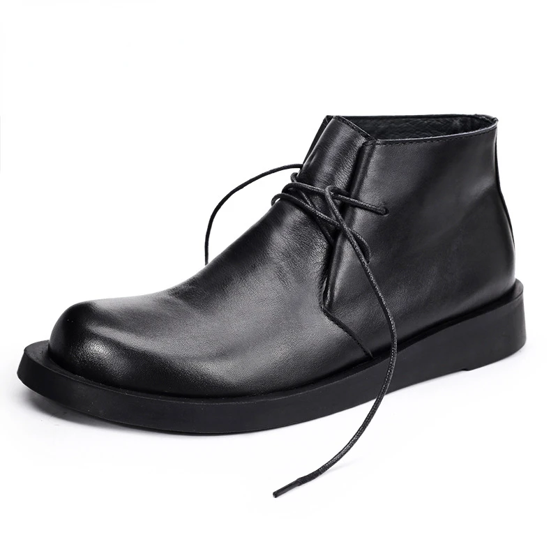 Men Formal Wear With Boots - Vintage Hakiki Deri erkek Ayak Bileği