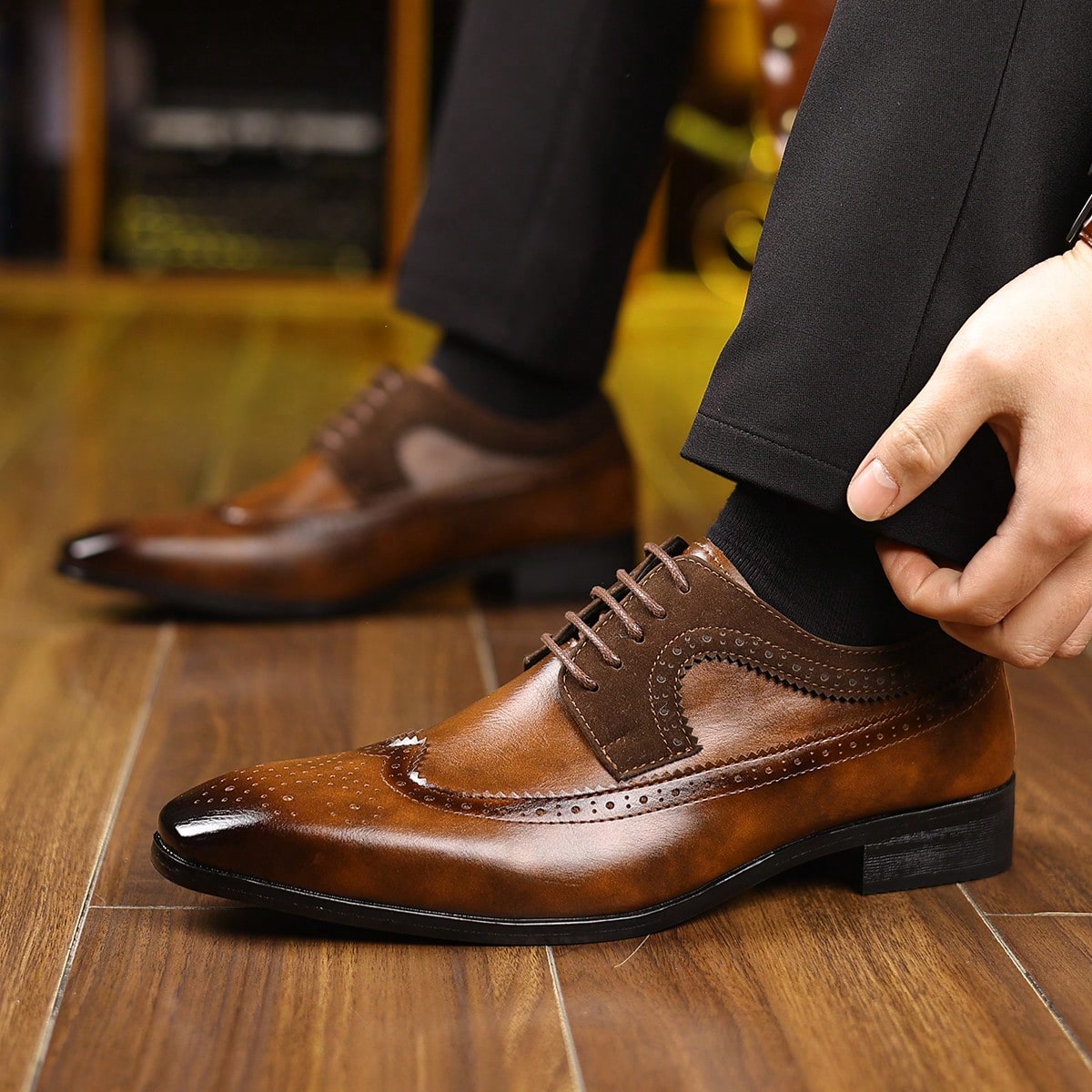 Erkekler için Kanat Uçlu Brogu - Formal Men Daily Wear Footwear incelemesi ve fiyatı