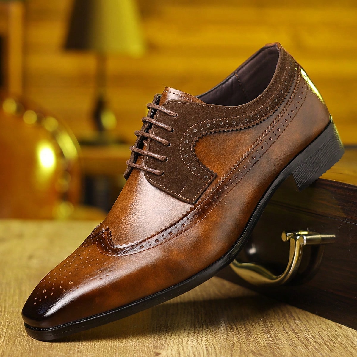 Erkekler için Kanat Uçlu Brogu - Formal Men Daily Wear Footwear incelemesi ve fiyatı