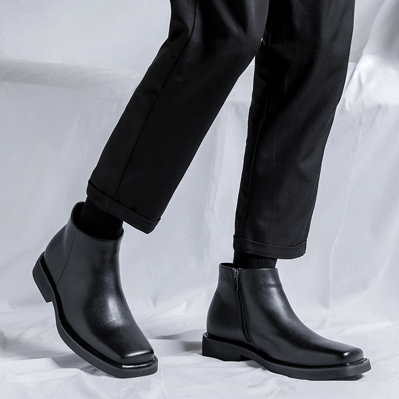Lüks moda siyah erkekler rahat - Men Formal Wear With Boots incelemesi ve fiyatı