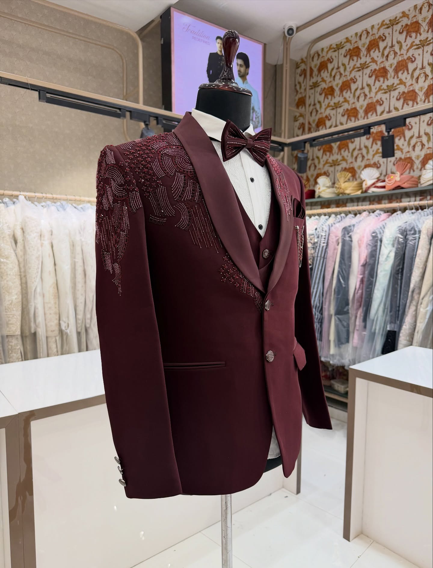 3 Parça Damatlık Smokin Boncuk - Men Formal Wear Modern incelemesi ve fiyatı